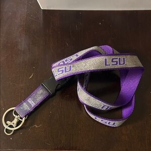 Purple and Gray LSU Lanyard